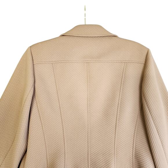 Talbots Womens Vintage Quilted Blazer Jacket Petite Size 14 Tan Workwear Career - Picture 6 of 12
